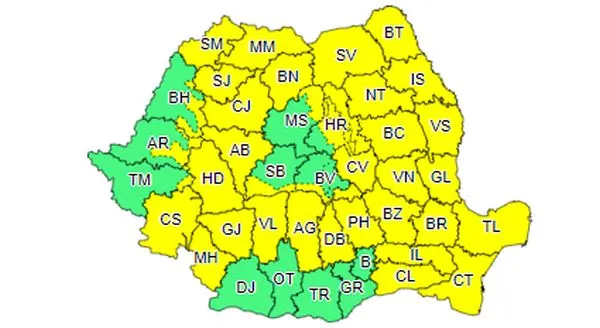 Gorjul, încă două zile sub cod galben de ploi