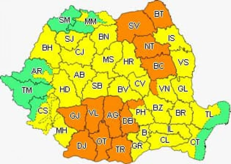 Se prelungește Codul portocaliu în Gorj