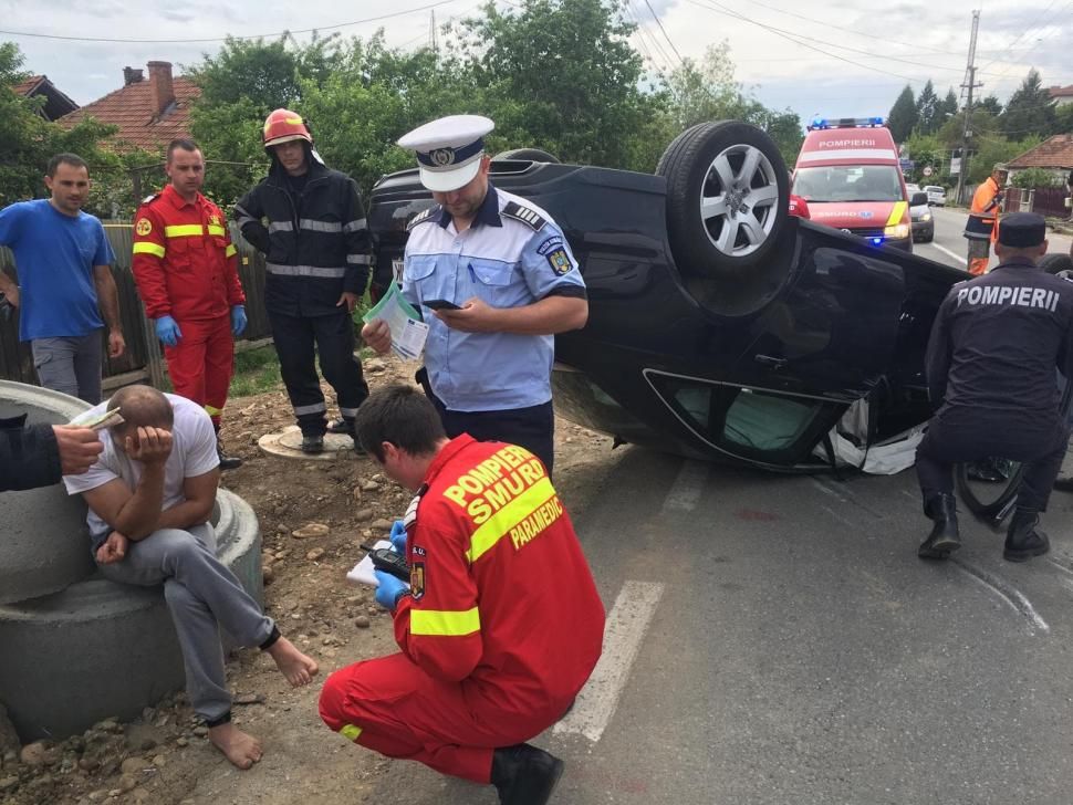 Accident spectaculos provocat de un șofer beat în Gorj
