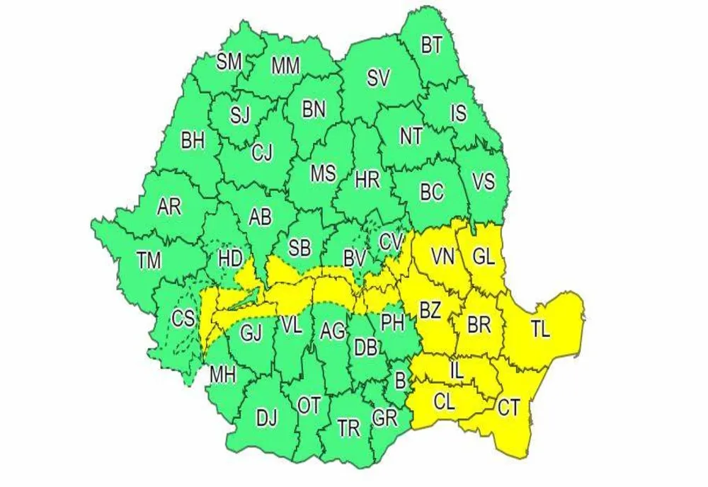 Nordul Gorjului, din nou sub avertizare meteo de vânt puternic