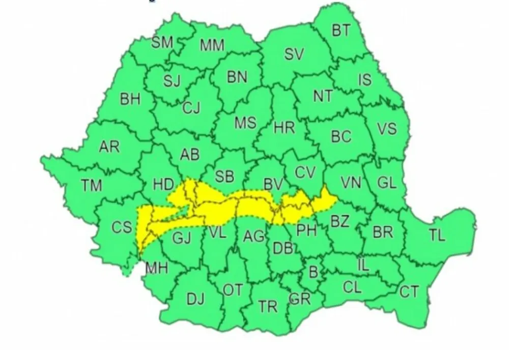 Zona montană a judeţului Gorj, sub Cod Galben de ninsori