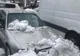Mașini distruse de zăpadă la Târgu Jiu