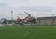 Heliportul din Târgu Jiu, ocupat de un bâlci. Pacienții sunt preluați cu elicopterul de pe stadion