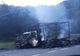 O camionetă a luat foc în mers, pe Dealul Bujorăscu, între Târgu Jiu şi Motru
